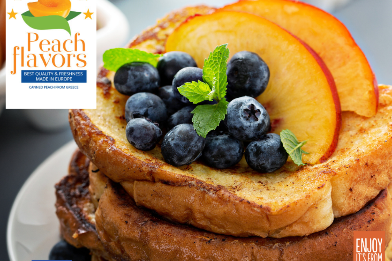 Toast with European canned peaches 